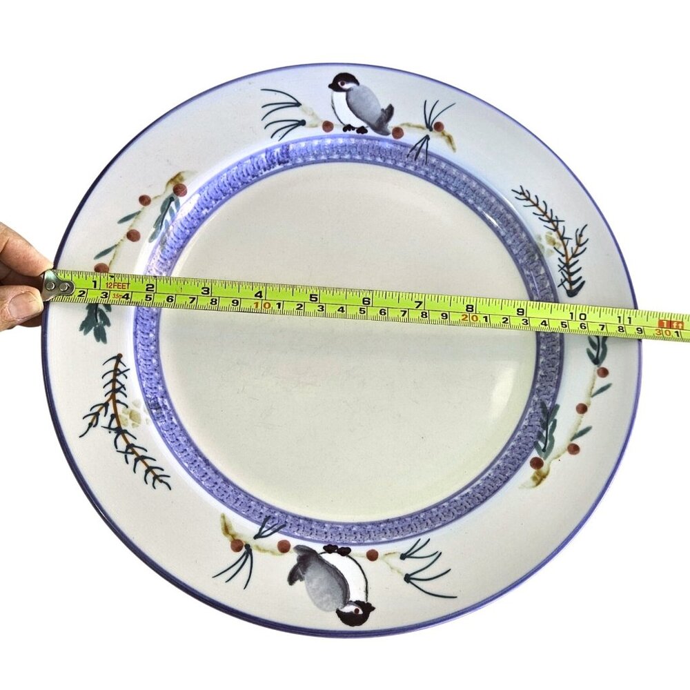 Vintage Hartstone Chickadee & Pine Dinner Plate 11" Stoneware USA - Picture 6 of 16
